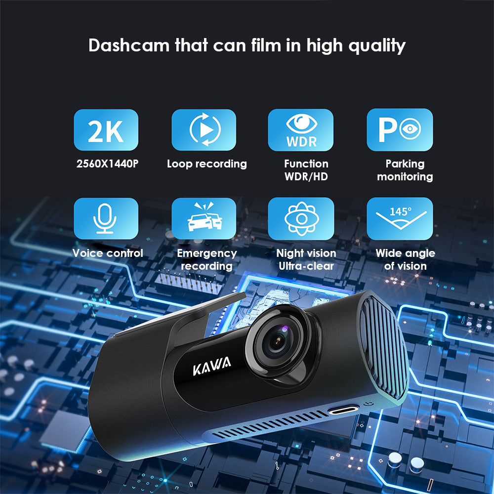 Wireless Dash Cam Front And Rear With Voice Control