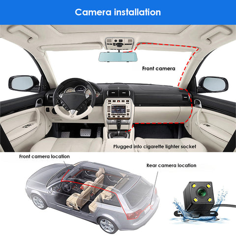 Mirror Dash Cam For Car Full HD 1080P