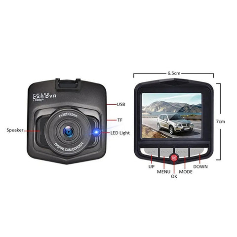 Dashcam with Wide Viewing Angle 1080p HD